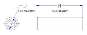 ISR18650-1800mAh dimension