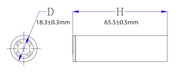 ISR18650 dimension